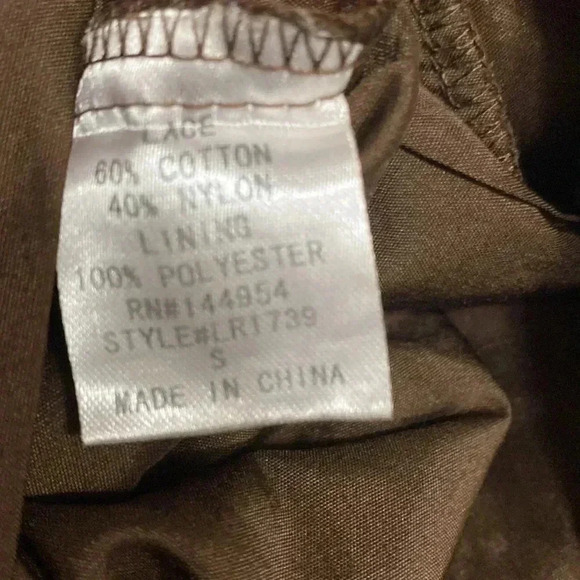 LUXXEL Cold Shoulder Lace Kimono Sleeve Brown Romper Size S - Picture 9 of 9